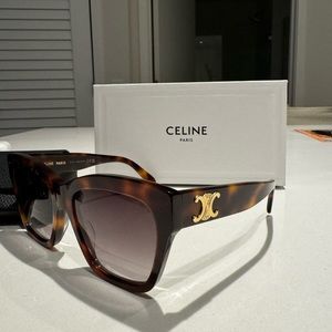 Celine Triomphe 55mm Round Sunglasses